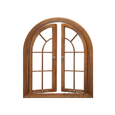 Aluminiumlegering Framed Arched Casement Window met Swing Open Style en Grill Design
