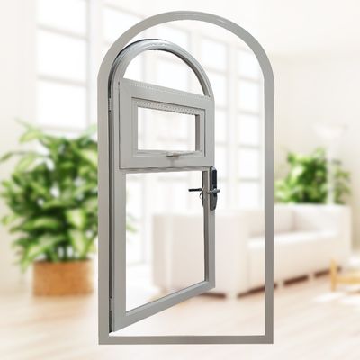 Aluminiumlegering Framed Arched Casement Window met Swing Open Style en Grill Design