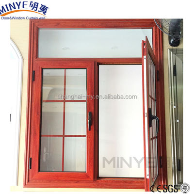 Aluminiumlegering Framed Arched Casement Window met Swing Open Style en Grill Design