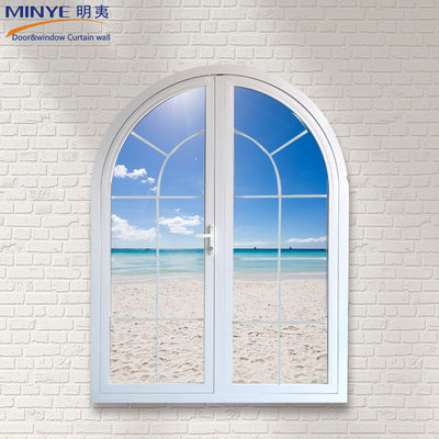 Aluminiumprofiel Arch Double Oval Glass Casement Door met waterpenetratie 450 PA