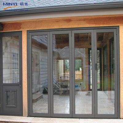 Dubbelgeharmoniseerde dubbele glazen deur Glas PVC vouwdeur voor interieurwand