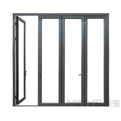 Geluidsisolatie Aluminium vouwdeur met 4 panelen Aluminium scherm deur in modern ontwerp
