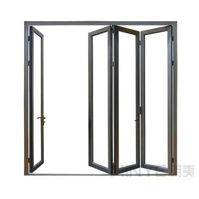 Afklapbare accordeon Aluminium glazen patio Buiten Bifold Schuifdeur met thermische breuk
