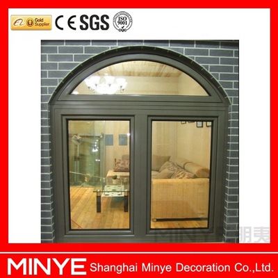 Brick Moulding geluidsisolatie Halve ronde dubbele glazen ramen met aluminium boog