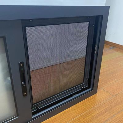 Winddichte functie Aluminium schuifvenster frame ontwerp met dubbel geglazuurde profiel