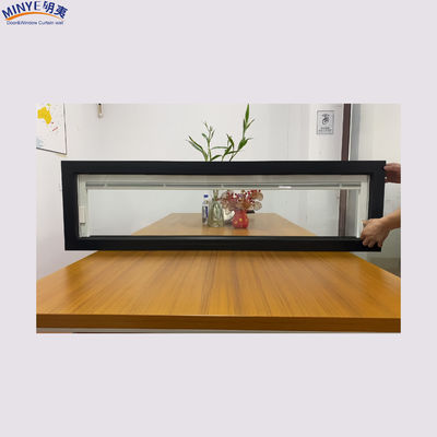 Winddicht glasvezel scherm net ingebouwd horizontaal open blinden aluminium legering vast raam voor commerciële