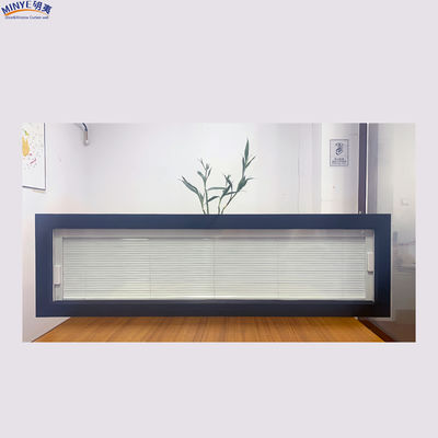 Winddicht glasvezel scherm net ingebouwd horizontaal open blinden aluminium legering vast raam voor commerciële