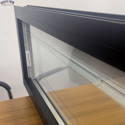 Winddicht glasvezel scherm net ingebouwd horizontaal open blinden aluminium legering vast raam voor commerciële