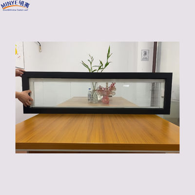 Winddicht glasvezel scherm net ingebouwd horizontaal open blinden aluminium legering vast raam voor commerciële