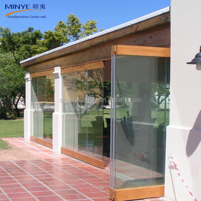 Prachtige raamloze Custom Glass Aluminium Balkon Klappende Deur Met Thermische Isolatie