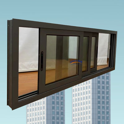 Chinese design stijl Dubbelglas Aluminium 3 tracks Schuifvenster Aluminium Vensters
