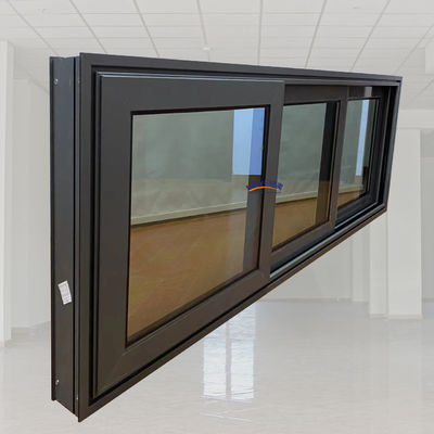Chinese design stijl Dubbelglas Aluminium 3 tracks Schuifvenster Aluminium Vensters