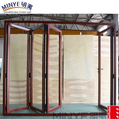 Moderne design Buitenste tweevoudige deur met aluminiummateriaal en pleat mesh scherm
