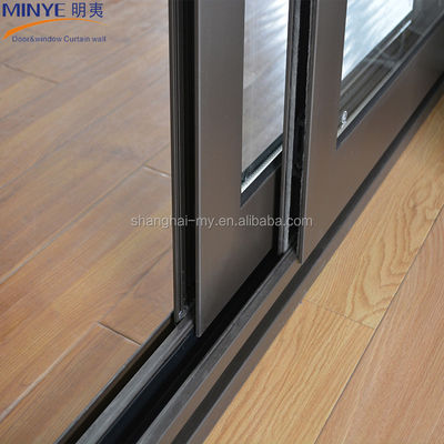 Aluminium gekleurde hout 3 paneel patio deuren met laag-E gehard glas schuifdeur