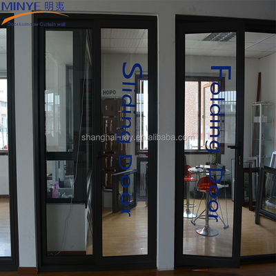 Aluminium gekleurde hout 3 paneel patio deuren met laag-E gehard glas schuifdeur