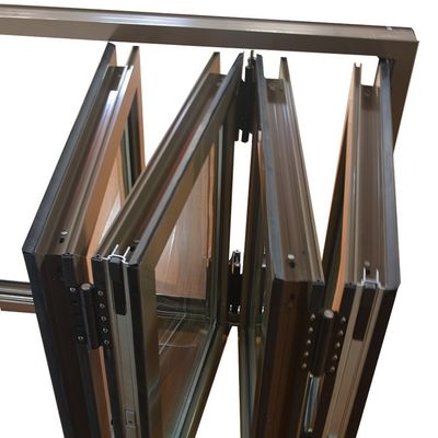 Aluminium vouwvenster met dubbelgehard glas en optimale thermische prestaties