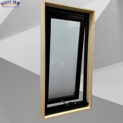 Aluminium raam thermisch doorbreken luifel venster met dubbel gehard glas en houten subframe