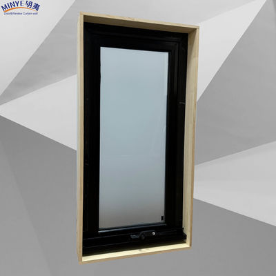 Aluminium raam thermisch doorbreken luifel venster met dubbel gehard glas en houten subframe