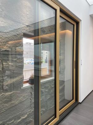 Afgeronde oppervlakte Frans kantoor glas aluminium schuifdeur voor buiten