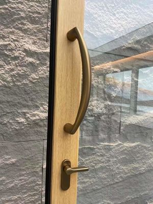 Afgeronde oppervlakte Frans kantoor glas aluminium schuifdeur voor buiten