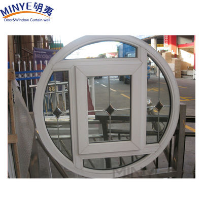 Modern ontwerp dubbelgehard glas cirkelvormig ronde bekleding ramen met ramen grills