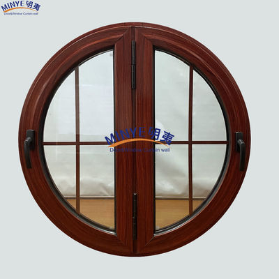 Thermische breuk Aluminium ronde ruit met houtkorrel en geanodiseerde bekleding
