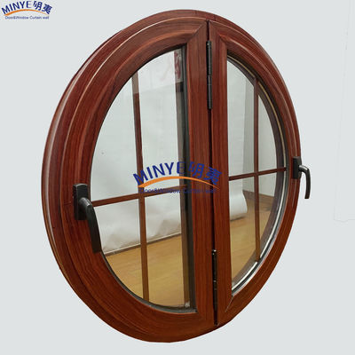 Thermische breuk Aluminium ronde ruit met houtkorrel en geanodiseerde bekleding