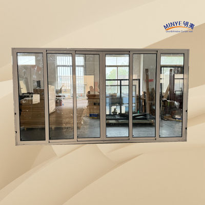 Buitenwarmtebreuk Aluminium schuifdeur met stapler en dubbelgehard glas