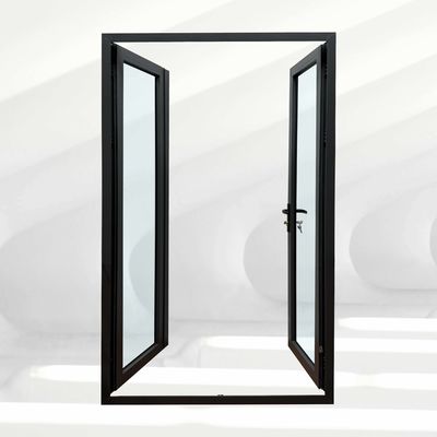 Postmoderne ontwerpstijl Dubbel gehard glaspoeder bekleed Franse buitendeur