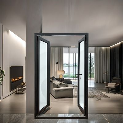 Moderne ontwerp thermische breuk aluminium legering Casement deuren in wit voor en kopers