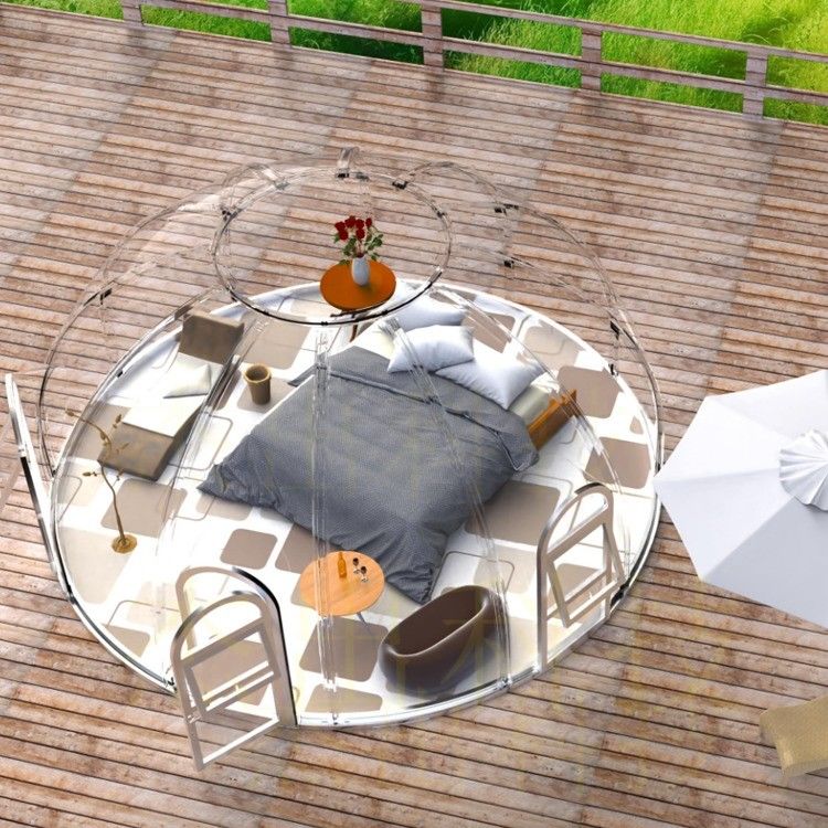Transparante prefab Dome Huis voor Resort Bubble Tent in Shanghai 6M*H3.25M Grootte