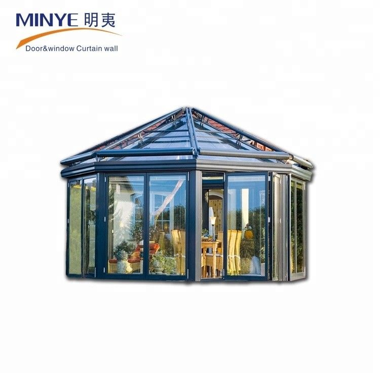 Wintertuin platte dak gevormd aluminium zonnekamer met aangepaste grootte uit Shanghai