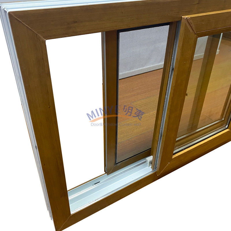 Goedkope houtgraan vinyl venster met 2,5 mm profieldikte en Duitse hardware