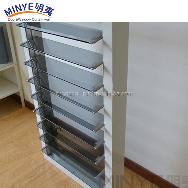 Decoratieve aluminiumlegering orkaanglasluwer blad venster voor veiligheidsmaatregelen
