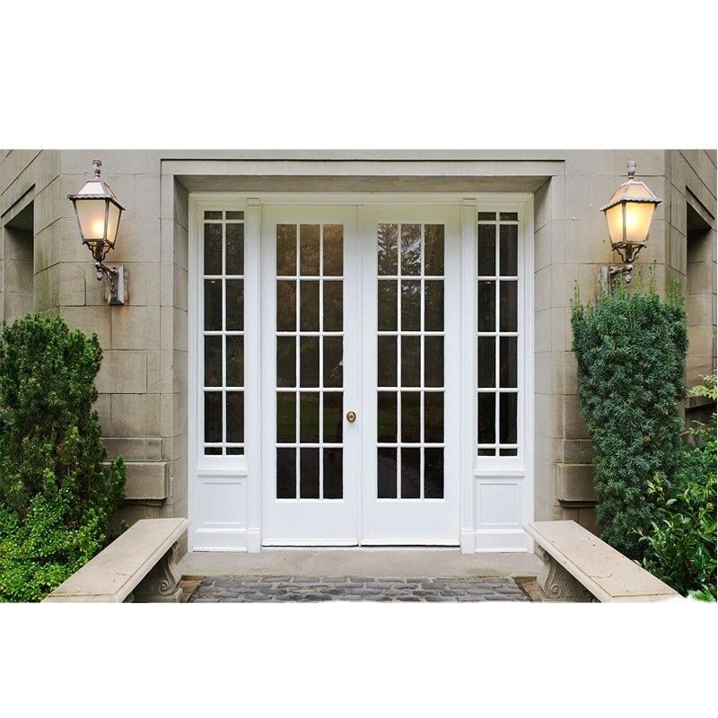 Goed luchtdichtheid en waterdichtheid PVC/UPVC bekleding van glas Hoofddeur met roosters