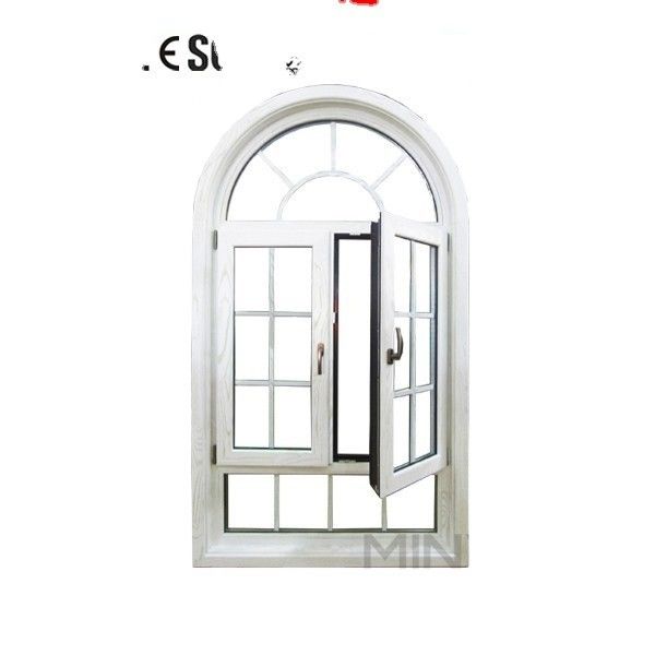 Aluminium bekleding Hout Radius Venster met Grill Design 1,4 mm en 14 mm Profieldikte