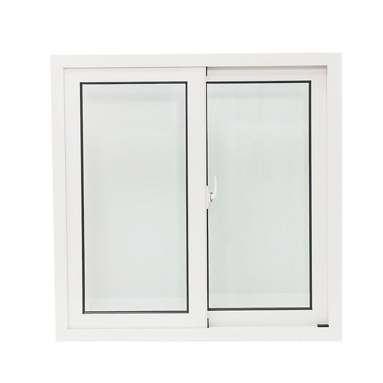 Hotel orkaan impact proof 2 Track PVC Double glazen schuiframen in houten kleur