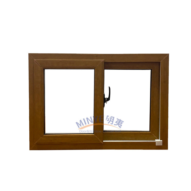 Woonkamer Houtkleur UPVC-venster met glazen deur en horizontale schuifinnovatie