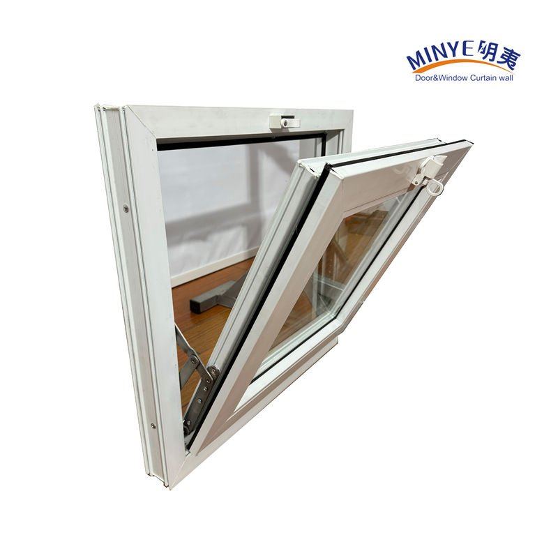 Dubbel gehard glas UPVC kantelvenster in moderne stijl voor Australië Plastic frame