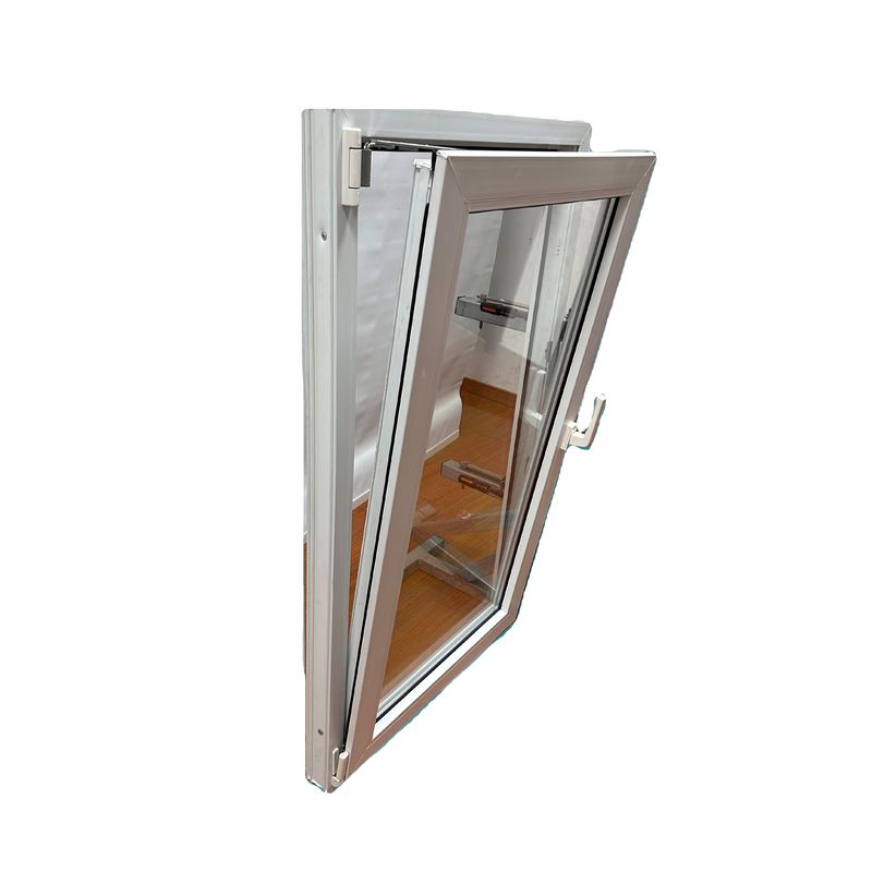 Kin Long Chinese top hardware PVC kantel- en draaivenster met dubbel gehard glas