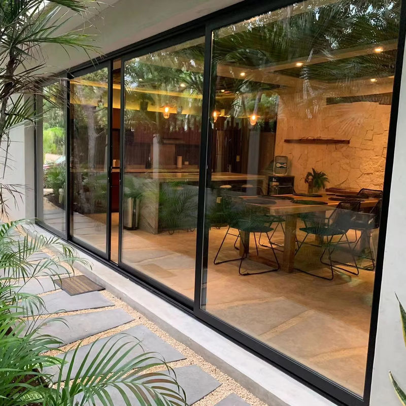Geluidsisolatie Franse stijl UPVC schuifglasdeuren voor naadloze binnen-buitenstroom