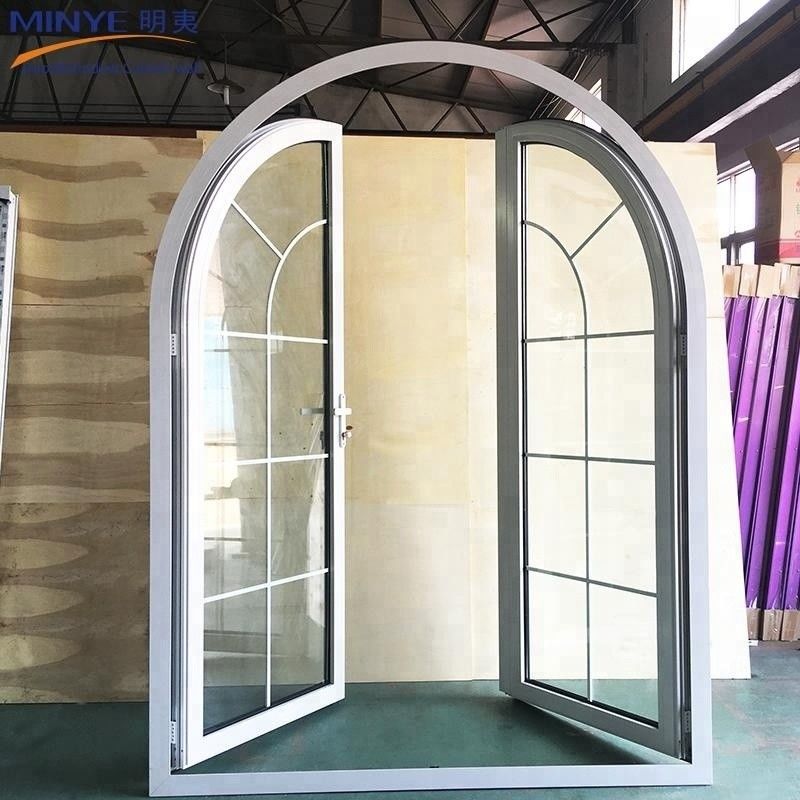 Duitse hardware en aluminiumlegeringsmateriaal gebruikt voor UPVC gebogen Franse deuren Hoofdingangdeur