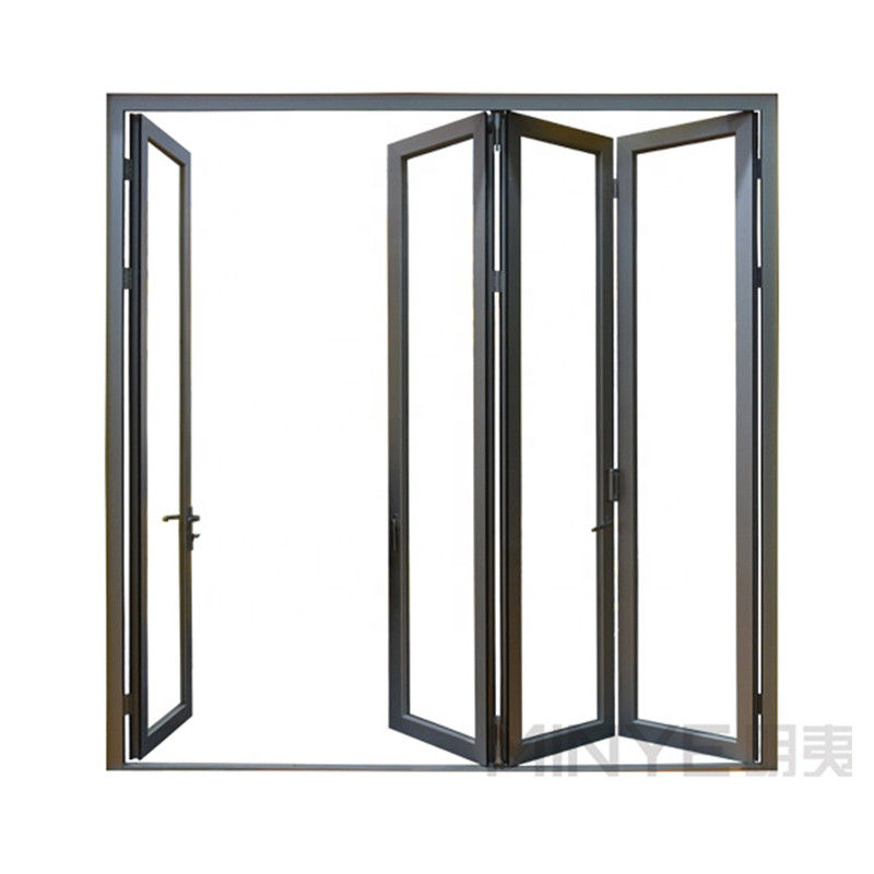 Afklapbare accordeon Aluminium glazen patio Buiten Bifold Schuifdeur met thermische breuk