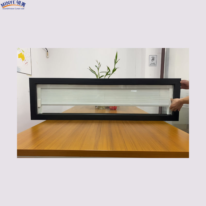 Winddicht glasvezel scherm net ingebouwd horizontaal open blinden aluminium legering vast raam voor commerciële