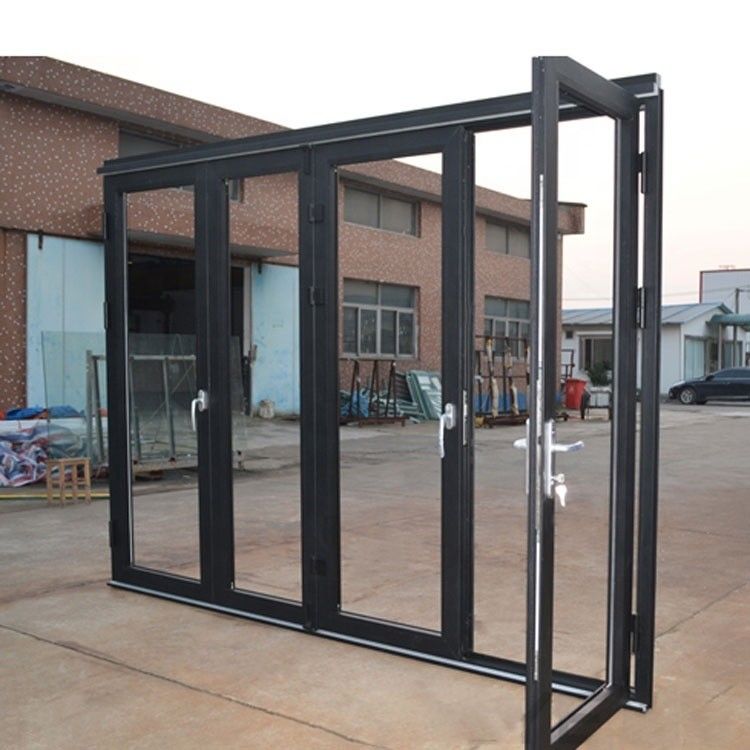 Dubbelgehard glas energiebesparende opvouwbare aluminium glazen opvouwbare deuren voor de werkplek