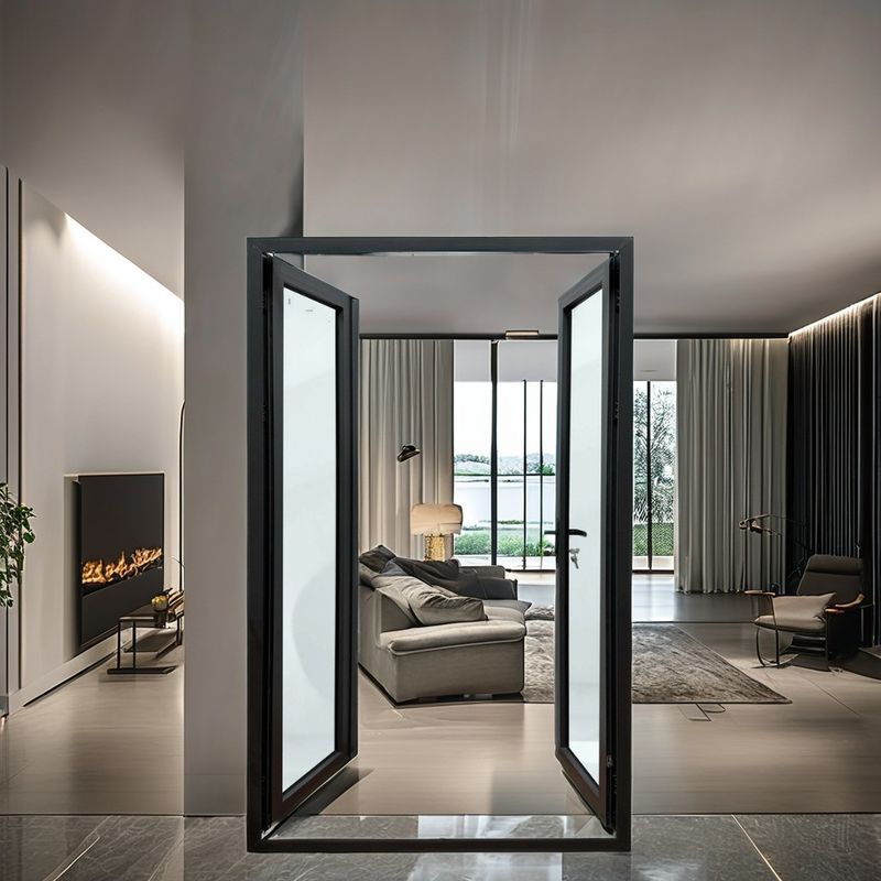 Moderne ontwerp thermische breuk aluminium legering Casement deuren in wit voor en kopers